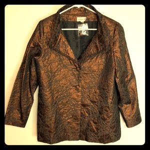 New retro  Jacket  Copper Floral Texture